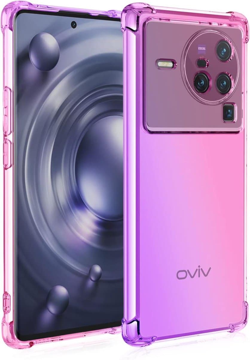 Allecto Plus - Dun Roze Paars Hoesje voor Smartphone - Anti Smudge - Schokbestendig - Beschermhoesje - Siliconen - Gradient Kleur - Transparant — afbeelding 1