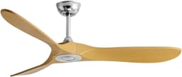 Nivard Plafondventilator - Met Verlichting - Plafond Ventilator - Met Lamp - Plafonniere Met Ventilator - Licht Hout/Zilver - 90cm — thumbnail 1