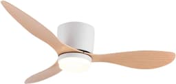 Nivard Plafondventilator - Met Verlichting - Plafond Ventilator - Met Lamp - Plafonniere Met Ventilator - Met Licht - Hout - 132cm — thumbnail 1