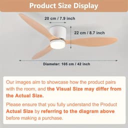 Livano Plafondventilator - Met Verlichting - Plafond Ventilator - Met Lamp - Plafonniere Met Ventilator - Met Licht - Zwart - 105cm — thumbnail 2