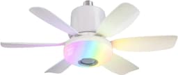 Nivard Plafondventilator - Met Verlichting - Plafond Ventilator - Met Lamp - Plafonniere Met Ventilator - Met Licht - Wit - 47cm — thumbnail 1