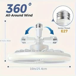 Bovista Plafondventilator - Met Verlichting - Plafond Ventilator - Met Lamp - Plafonniere Met Ventilator - Met Licht - 25cm — thumbnail 2