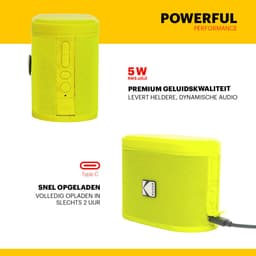 Kodak SoundBrix Bluetooth Speaker – Draadloze Muziek Box –5W RMS - 2pcs – Geel — thumbnail 4