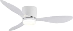Livano Plafondventilator - Met Verlichting - Plafond Ventilator - Met Lamp - Plafonniere Met Ventilator - Met Licht - Wit - 132cm — thumbnail 1