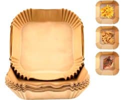 Airfryer bakpapier - Vierkant - 100 stuks - BPA vrij - Past op Air Fryer XL en XXL - 20*16*4.5cm
