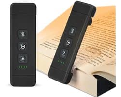 S&D | Leeslampje - Dimbaar tot zwak licht - Oplaadbaar -Boekenclip - 4 lichtkleuren