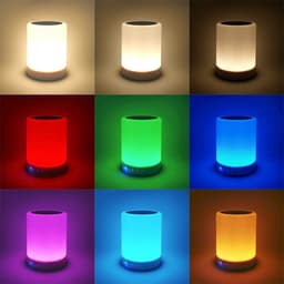 Crrynuo Luidsprekers - Bluetooth speaker - Patje Licht- draadloze - Aanraken - Kleurrijk - Wit — thumbnail 3