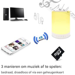Crrynuo Luidsprekers - Bluetooth speaker - Patje Licht- draadloze - Aanraken - Kleurrijk - Wit — thumbnail 2