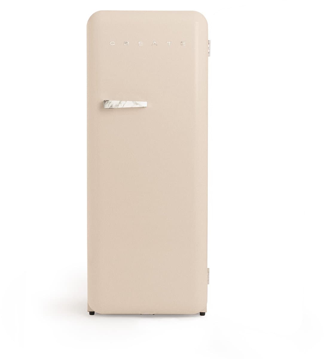 CREATE - Koelkast in retrostijl - Zand - Handvat Marmer - FRIDGE RETRO 281L — afbeelding 1