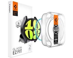 Spigen Screenprotector geschikt voor Samsung Galaxy Watch7 40mm - Tempered Glas met Montage 2 stuks - Transparant