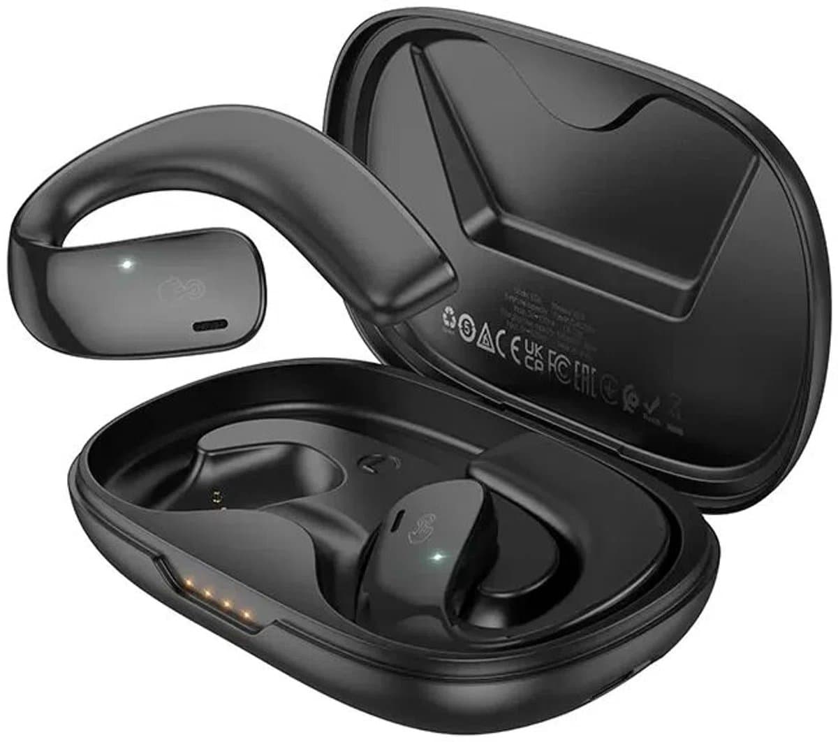 HOCO Draadloze Oordopjes Bluetooth 5.3 Oorhaak 12 Uur Batterij Zwart — afbeelding 1