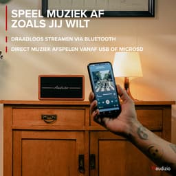 Retro radio - Audizio Tune60 - DAB radio met Bluetooth - Vintage look - DAB+ en FM - Bruin — thumbnail 4