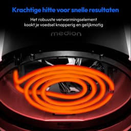 MEDION Airfryer P40 L (4,7 liter, Heteleuchtfriteuse, 1500 watt, eenvoudige bediening, olievrij frituren, 60 min timer, tot 200° C, antiaanbaklaag, MD13030) zwart — thumbnail 6