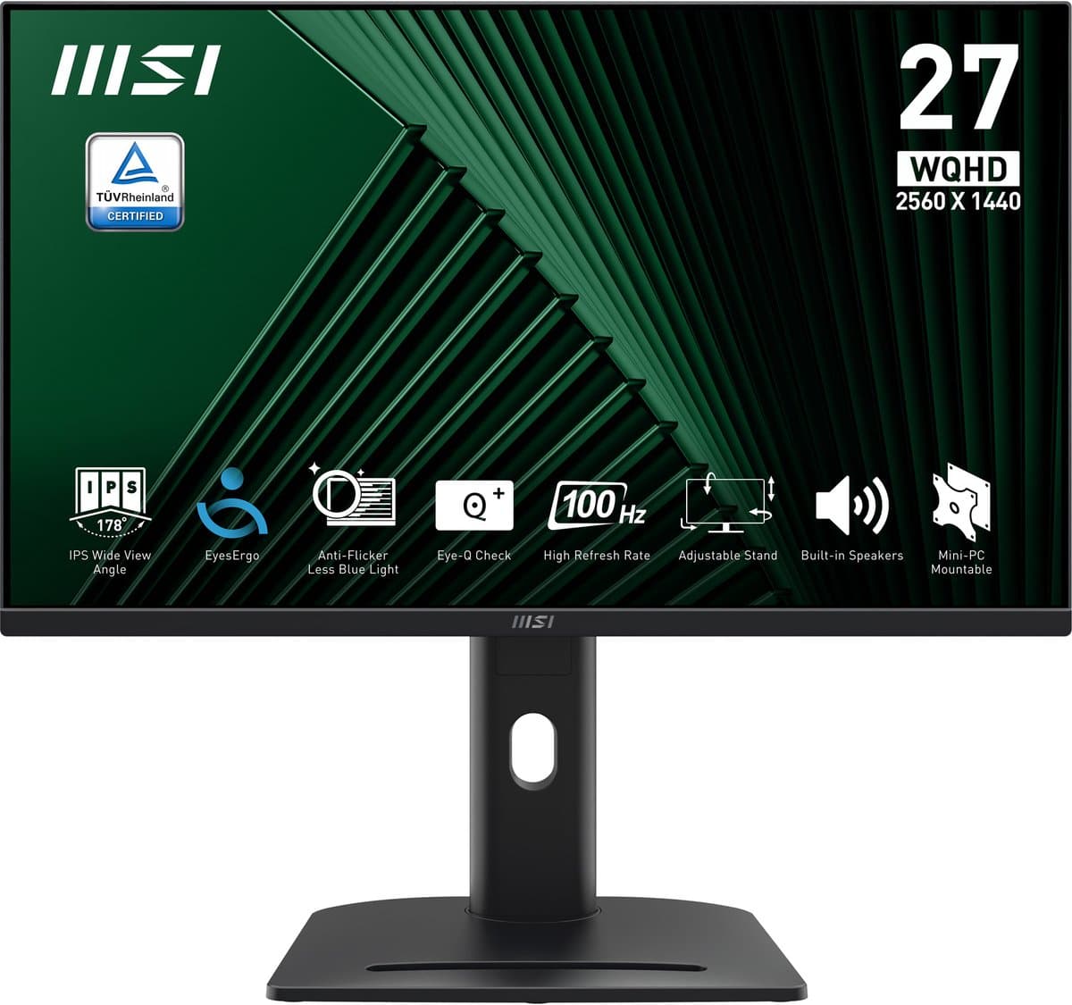 MSI Pro MP275QPG computer monitor 68,6 cm (27") 2560 x 1440 Pixels Wide Quad HD LCD Zwart — afbeelding 1