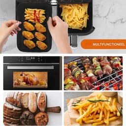 Siliconen Mal voor de Heteluchtfriteuse - Heteluchtfriteuse Accessoires - Olie Afvoeren Design - Rechthoekige Heteluchtfriteuse Ovenschaal - Zwart - 19,5x12,7x7 cm - 2 Stuks — thumbnail 3