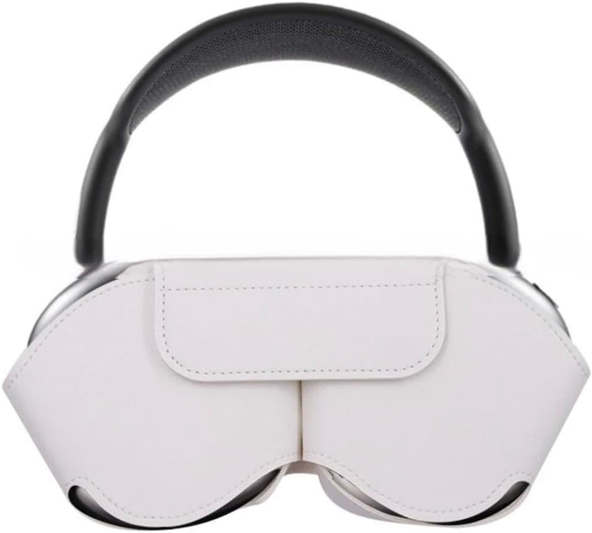 Accessoires voor hoesjes - Hoofdtelefoonhoesje - Leren hoesje - Krasbestendig, stofbestendig, draagbaar reishoesje - Stofbestendige reistas - Opbergtas voor hoofdtelefoon - Compatibel met Apple Airpods Max smart case - Wit — afbeelding 1