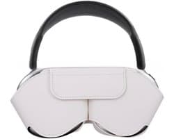 Accessoires voor hoesjes - Hoofdtelefoonhoesje - Leren hoesje - Krasbestendig, stofbestendig, draagbaar reishoesje - Stofbestendige reistas - Opbergtas voor hoofdtelefoon - Compatibel met Apple Airpods Max smart case - Wit