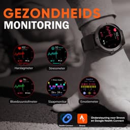 Synyq Evo Pro - GPS Smartwatch - 4 Bandjes - 42mm - AMOLED - 5ATM Waterdicht - Stappenteller - Hartslagmeter - Slaapmonitor - Multisport - Belfunctie - Bluetooth Smartwatch voor Dames en Heren - iOS & Android - Rosé Goud — thumbnail 4