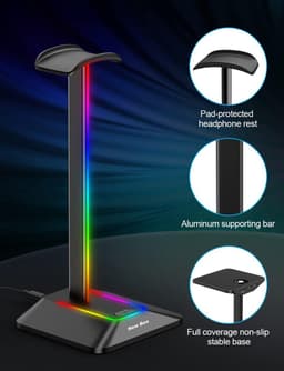 Gaming Headset Houder - Headset Houder - Koptelefoon Standaard - Koptelefoon Houder - Hoofdtelefoon Houder - Headphone Stand - met USB-C Kabel — thumbnail 4
