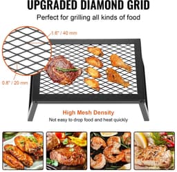 Mila Shop - Barbecue - Buiten koken - Grillen - Rek - Kampvuurgrill - Camping grill - Strand - Picknick - Zwart — thumbnail 2