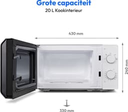 Medion Life Magnetron MD11475 - 700 W vermogen - 20 L inhoud - 5 magnetronstanden - ontdooifunctie - timerfunctie — thumbnail 5