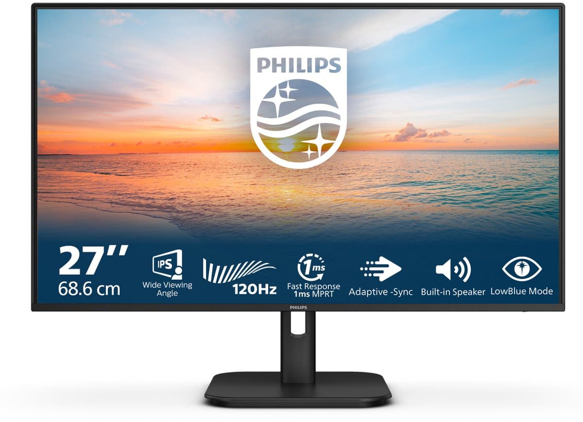 Philips 27E1N1200A - 27 inch Full HD IPS Monitor - 120hz - HDMI - DisplayPort — afbeelding 1