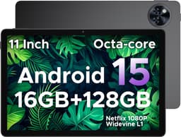 DOOGEE Tablet U11-Android 15 -11 inth 90 Hz-16 GB RAM+ 128 GB ROM/TF 2TB - Dubbele boxluidsprekers - 8580 mAh - Face ID - 5G WiFi - Widevine L1 - GPS - Grijs — thumbnail 1