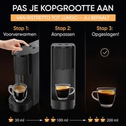 JAP Appliances Capsura - Koffiecupmachine - Instelbare kopjesvolume 30 - 200 ml - Koffiemachine met cups - Koffie machine - Koffiezetapparaat — thumbnail 4