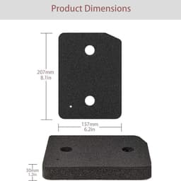 Drogerfilterspons - Filter - Filtermat - Fijn drogerfilter - 2 filters - Geschikt voor Miele T1-droogtrommels en warmtepompdrogers - Zwart - 20,7*15,7*3 cm — thumbnail 2