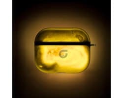 GlowsandGuards - Airpods 1/2 hoesje - Glow in the dark - Inclusief UV lampje om op te lichten - AirPods 1/2 case - Hét satisfying AirPods hoesje - AriPods 1/2 - Geel