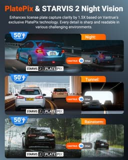 Vantrue N4S 3-kanaals dashcam (voor, binnen, achter), 2.7K+1440P+1440P WiFi-dashcam met PlatePix™, STARVIS 2 x HDR x IR-nachtzicht, spraakbediening, GPS, 24/7 parkeermodus, LTE-ondersteuning, ondersteunt tot 1TB max. — thumbnail 2