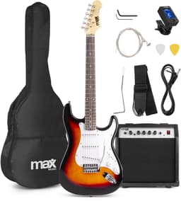 Elektrische gitaar met gitaar versterker - MAX Gigkit - 4/4 - Perfect voor beginners - incl. gitaar stemapparaat, gitaartas en plectrum - Sunburst — thumbnail 1