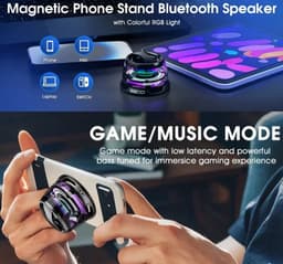 Draagbare Bluetooth-luidspreker G200 RGB-verlichting Magnetische luidspreker BT5.3 Mini-klankkast 7-uurs afspelen Telefoonhouder — thumbnail 2