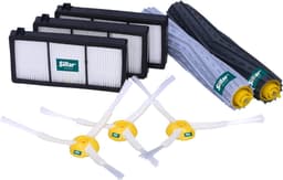 Sillar, set accessoires voor stofzuiger, reserveonderdelen, geschikt voor iRobot Roomba serie 800, 900, 3x HEPA-filters voor stofzuiger + 3 zijborstels + 2 rubberen rollen, voor verschillende oppervlakken, 8 stuks — thumbnail 1
