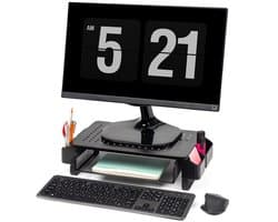 Auronic Monitorstandaard - Monitor Verhoger - Beeldscherm Verhoger - Verstelbaar - 37 x 23,5 x 10 cm - Metaal - Zwart
