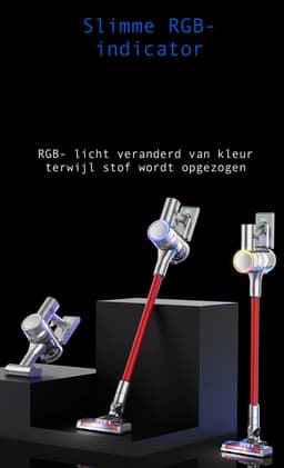 SteeFly® Snoerloze 4 in 1 Steelstofzuiger - 19500Pa - 0.8L Capaciteit - Met RGB Indicator - Magnetisch Oplaadpoort - 60db — thumbnail 2