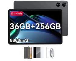 Blackview MEGA 3 Tablet - Android 15 - 12.1 Inch - 36GB RAM - 256GB ROM - Dual 4G LTE - 8800mAh - Grijs