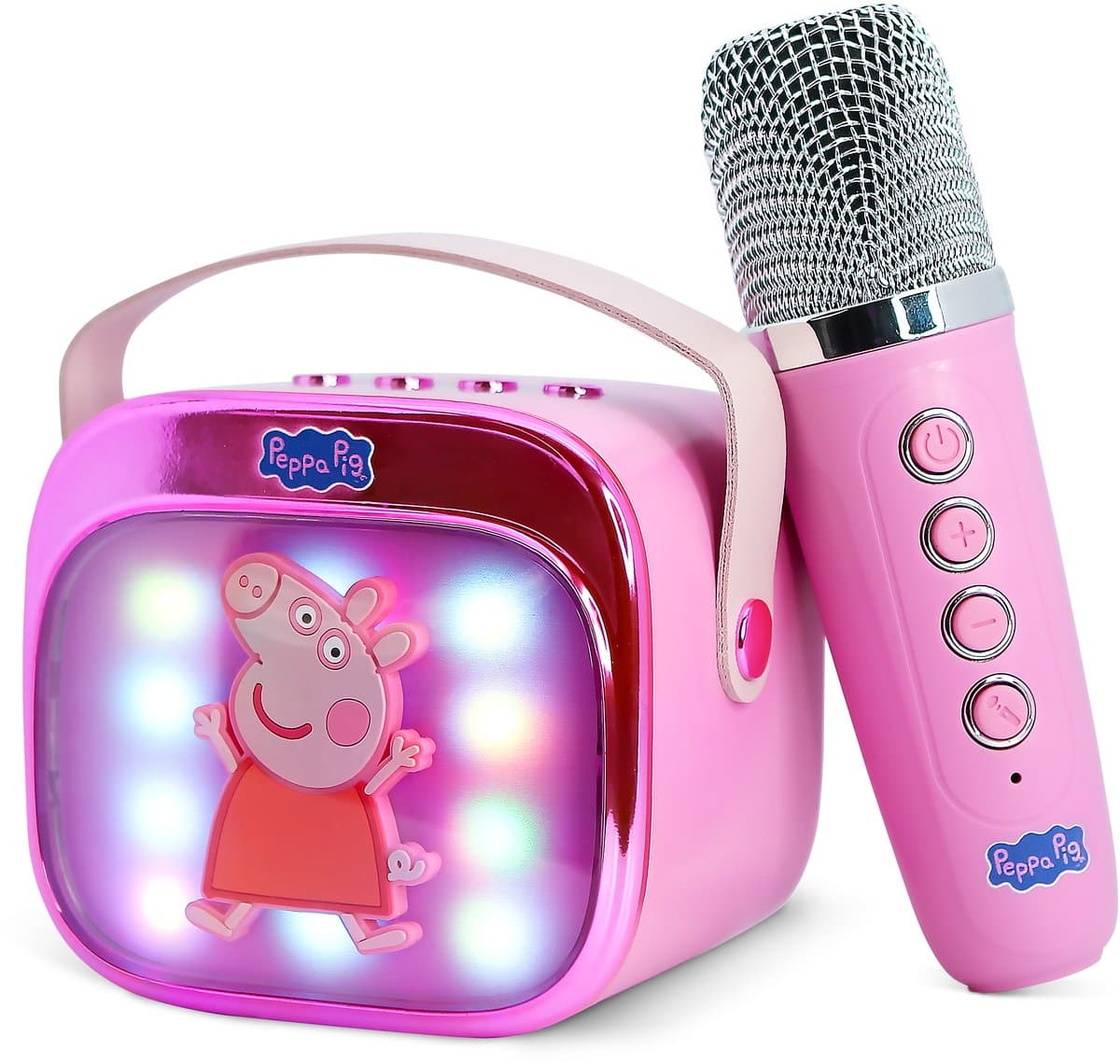 Peppa Pig - karaoke set voor kinderen - draadloze microfoon en speaker - met lichteffecten - stemvervorming — afbeelding 1