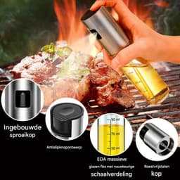 Vitdipy - Olijfolie Sprayer - Oliefles - 100ML - Incl. borstel en olieborstel - Met weegschaal - Navulbaar - Voor Airfryer, BBQ & Bakken — thumbnail 3
