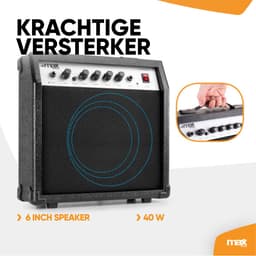 Elektrische gitaar met gitaar versterker - MAX Gigkit - 4/4 - Perfect voor beginners - incl. gitaar stemapparaat, gitaartas en plectrum - Sunburst — thumbnail 2