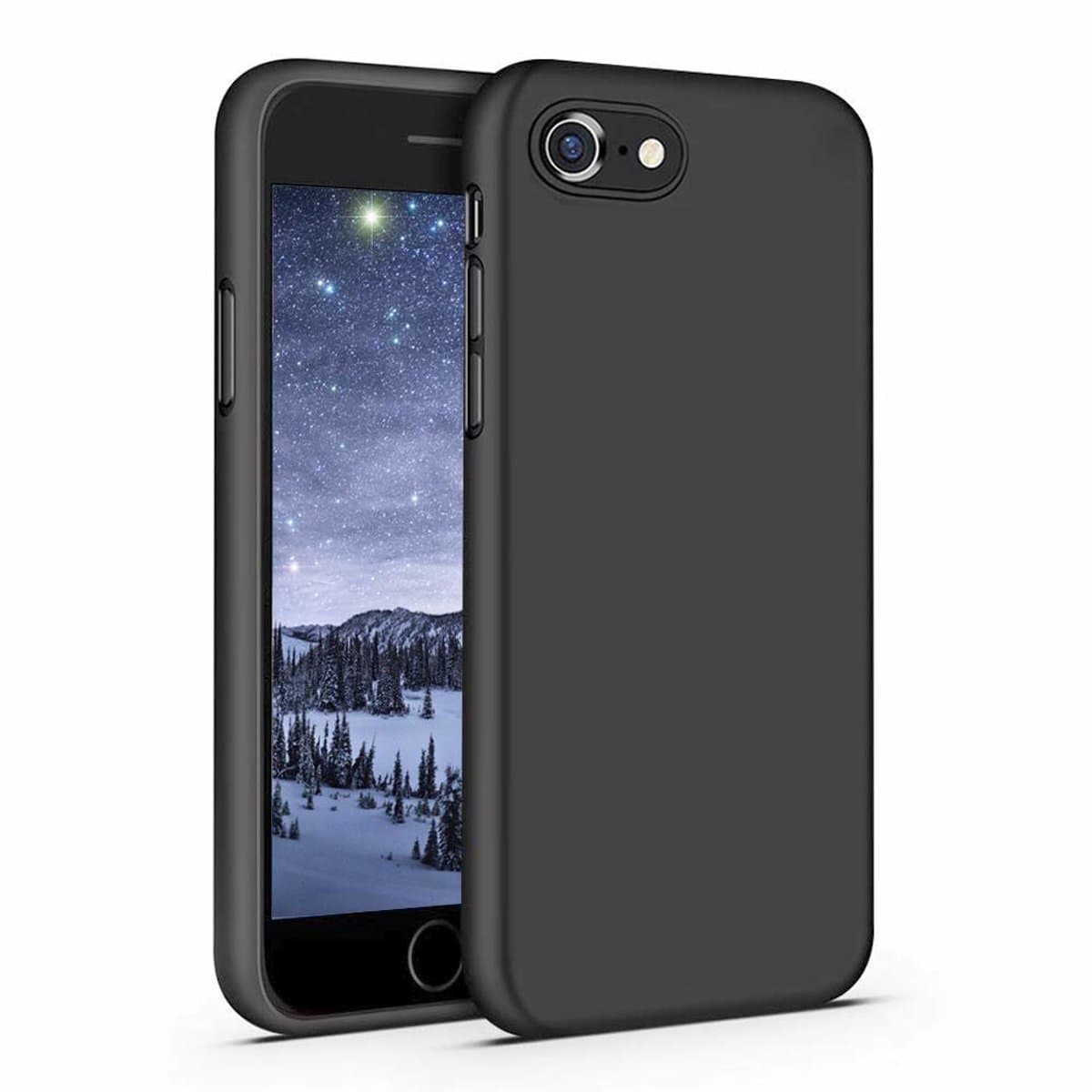 Geschik voor iPhone 7/8/SE schaal siliconen Zwart — afbeelding 1