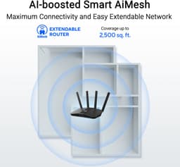 ASUS RT-BE82U BE6500 draadloze router 2,5 Gigabit Ethernet dual-band (2,4 GHz / 5 GHz) zwart — thumbnail 3