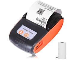 PureVolt Bonprinter - Oranje - Kassabonprinter - Kassabon - Kassa Printer - Bluetooth - Draagbare Bonprinter