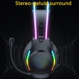 KINSI Gaming Headset met RGB Verlichting - Bedrade Koptelefoon met 3D Surround Sound — thumbnail 4