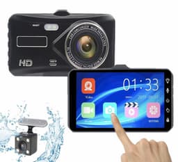Dashcam voor Auto - 4K M11 Pro Dual Camera – 4 inch Touchscreen – Dashboardcamera – Full HD 1080p – 170° Wijdhoeklens – Nachtvisie – Bewegingssensor – G-sensor – Autocamera Voor én Achter — thumbnail 4