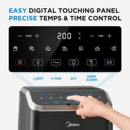 Midea airfryer MF-CY55K - Midea Heteluchtfriteuse - 5L Inhoud - HeatXpress Technologie - Energie- en Tijdsbesparing met 7 Voorinstellingen - Kijkvenster & Licht - Antiaanbaklaag - Zwart — thumbnail 2