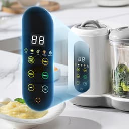 【Alles-in-Één Babyvoedingmaker】EU 450W - Stoom, Mix & Verwarm Automatisch - BPA-vrij Zilvergrijs met Veiligheidsvergrendeling — thumbnail 3