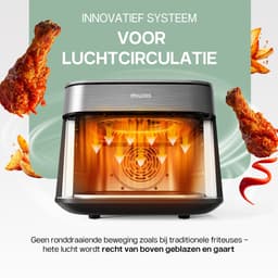4Swiss ABB-025 SkylightView - Airfryer - 6.5L - 1700W - Glas - Touchscreen Display - Zwart — thumbnail 10