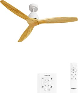 CREATE - Plafondventilator 40W silent Ø132 cm - Met Wandregelaar - Met Afstandsbediening - 6 Snelheden - Timer - Zomer/Winter functie - Wit - WIND STYLANCE — thumbnail 1