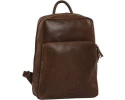 Daniel Ray Bacchus Leren Laptop Rugzak 16,4 inch - Laptoptas van Leer - Rugtas met Laptopvak - Antique Vintage Stijl - Bruin